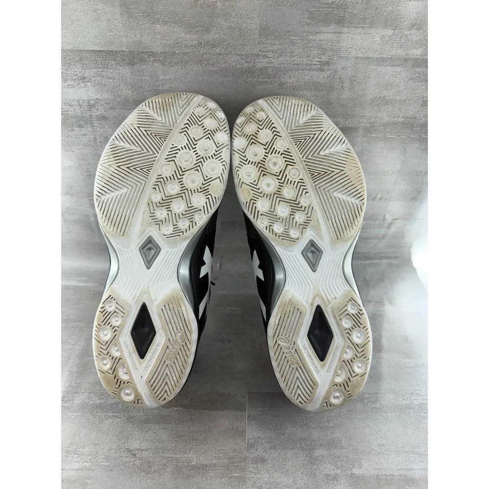 ASICS Gel-Tactic Women Volleyball Shoes Black Silver 1072A035 Sz US 10.5